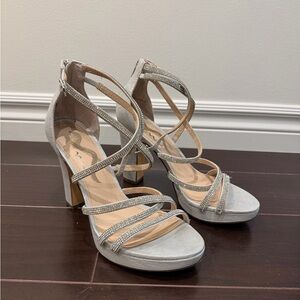 Nina Silver Strappy Heels